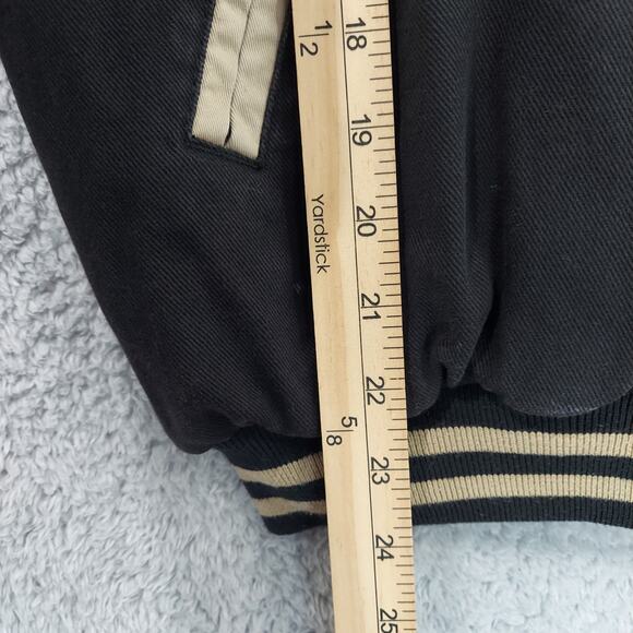 Disney Vintage Bomber Jacket Small Mickey Mouse Black And Tan Coat (No Hood) - Picture 4 of 16